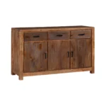 Orvencia Brown Solid Rustic Wood Sideboard - Isometric View