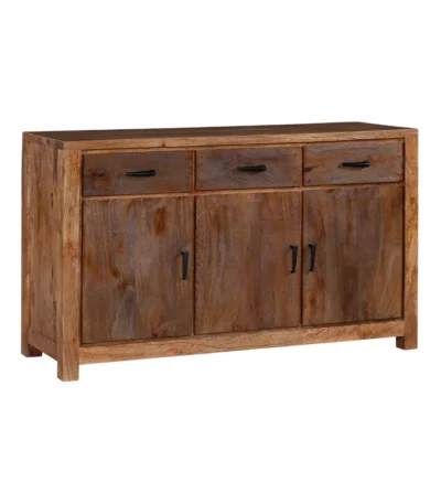 Orvencia Brown Solid Rustic Wood Sideboard - Isometric View