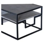Ovela Solid Wood Rectangular Coffee Table with Storage - Closeup View