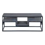Ovela Solid Wood Rectangular Coffee Table with Storage - Front View