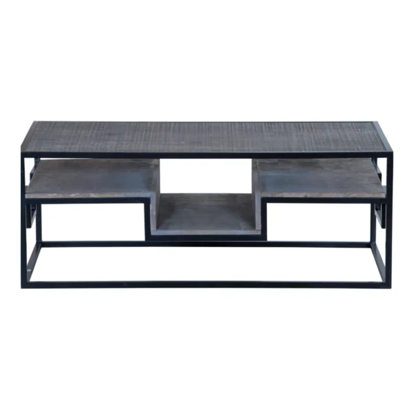 Ovela Solid Wood Rectangular Coffee Table with Storage - Front View