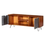 Vexlore Modern Solid Acacia Wood TV Stand - Open View