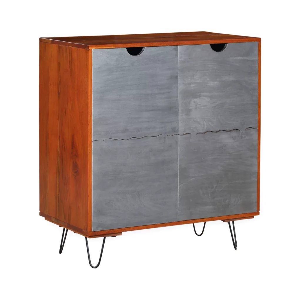 Vexlore Wooden 2 Door Small Sideboard Cabinet - Isometric Angle