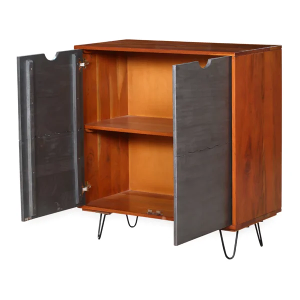 Vexlore Wooden 2 Door Small Sideboard Cabinet - Open View